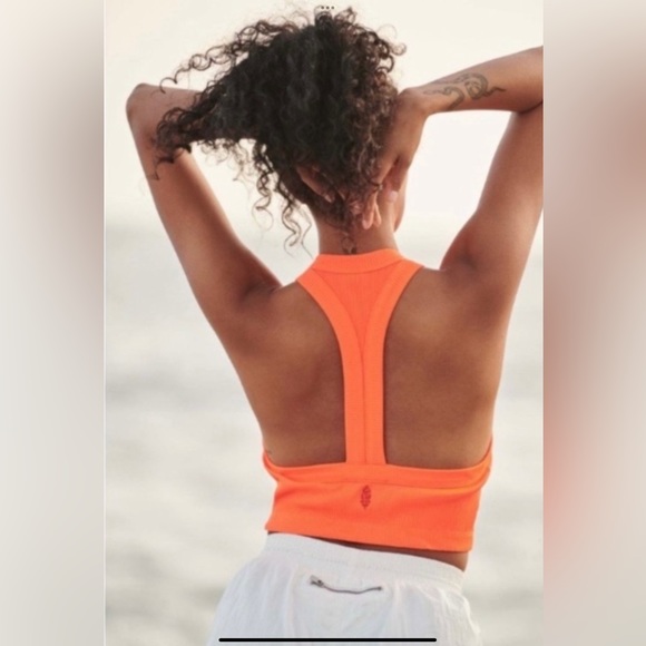 FP Movement by Free People -NWT- Game Time Cami Racerback Tank Top in Neon Coral - Picture 2 of 4